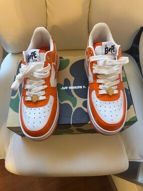A Bathing Ape Bape Sta Low
 in White & Orange
